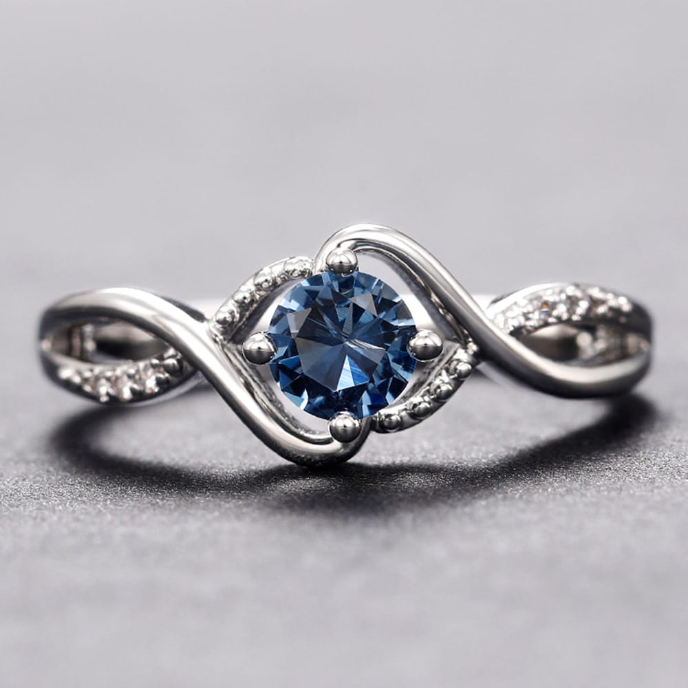 Infinity Blue Diamond Zircon Ring
