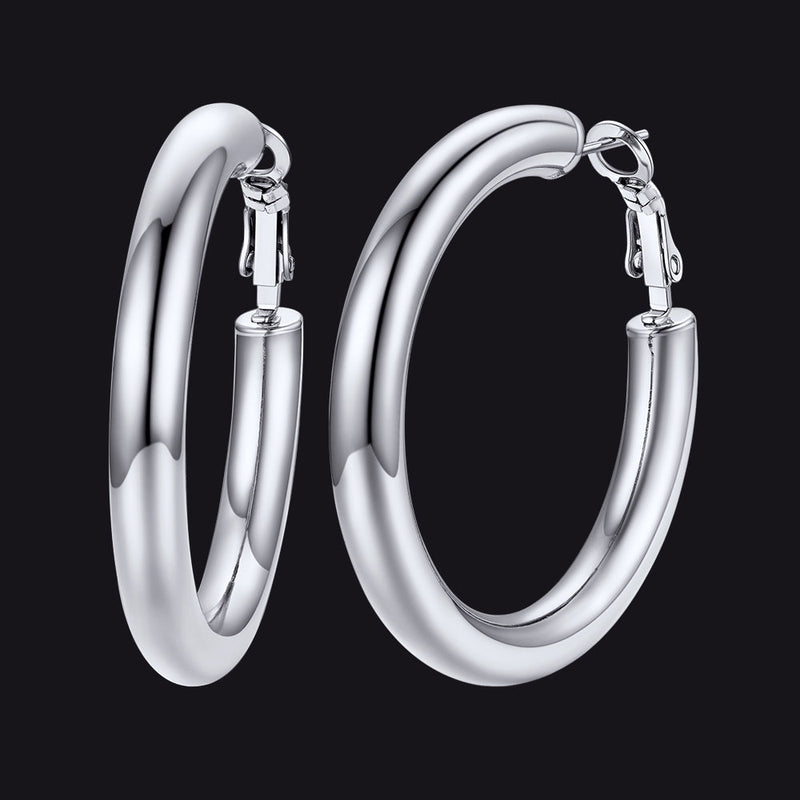 Chunky 5mm Hoop Earrings With Lobster Clasp for