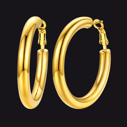 Chunky 5mm Hoop Earrings With Lobster Clasp for