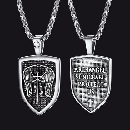 Oval Archangel Saint Michael Necklace Medal