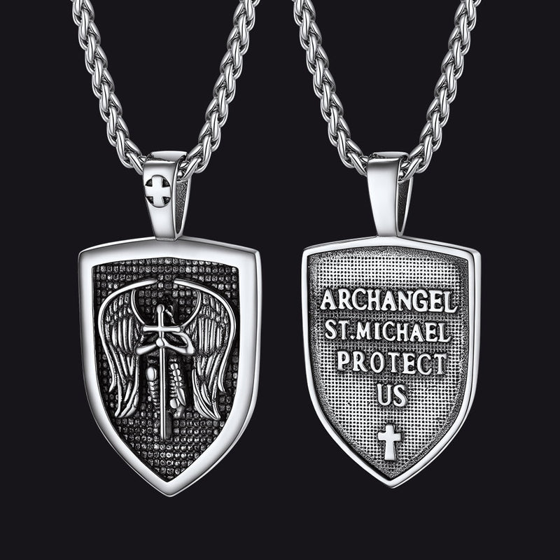 Shield Archangel St. Michael Protection Necklace for