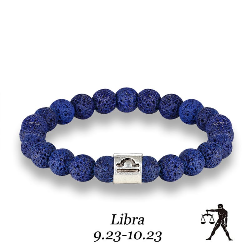 Handmade Lava Stone Zodiac Bracelet