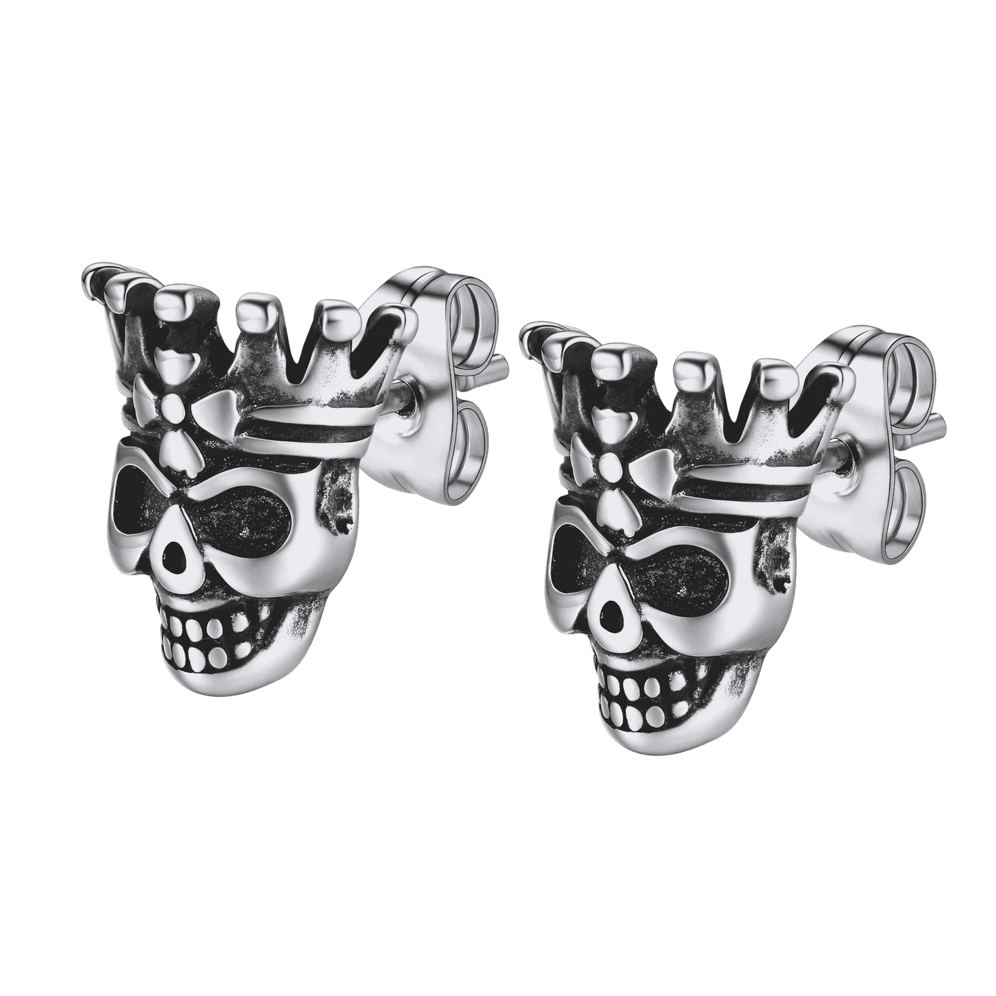 Punk Crown Skull Stud Earrings for Halloween Gift