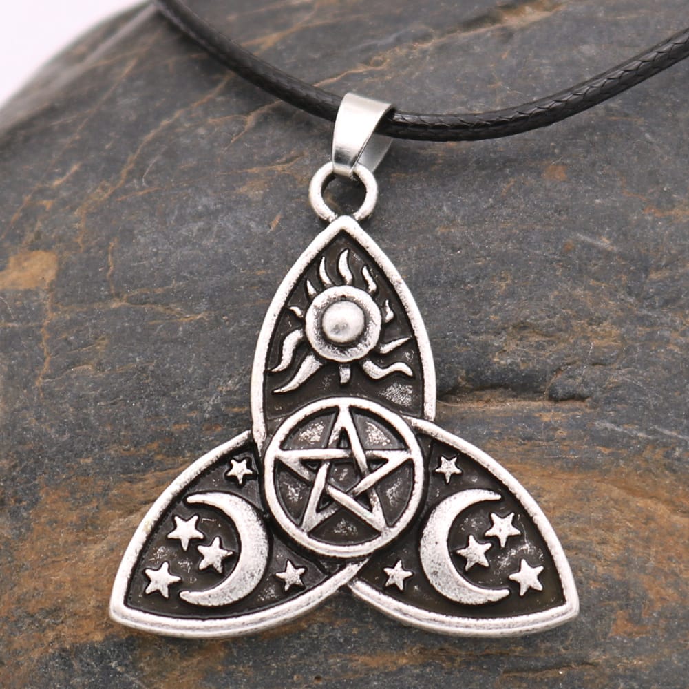 Triple Moon Goddess Protection Necklace