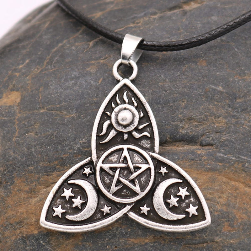 Triple Moon Goddess Protection Necklace
