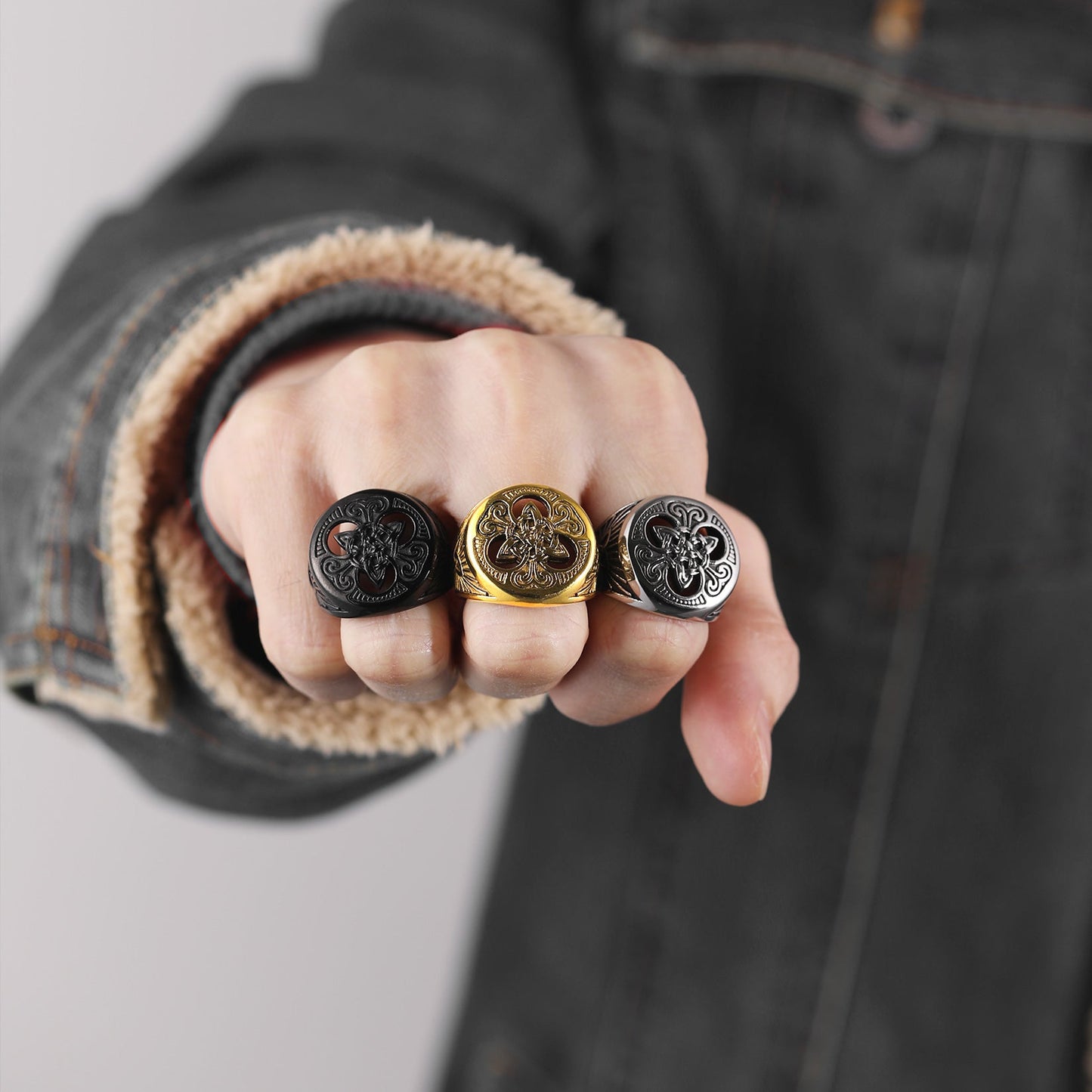 Viking Celtic Knot Signet Ring for