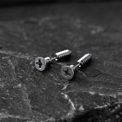 Screw Back Stud Earrings Set of 3 Pairs for