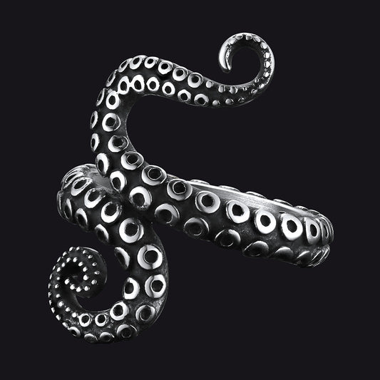 Punk Octopus Tentacle Ring for in Stainless Steel
