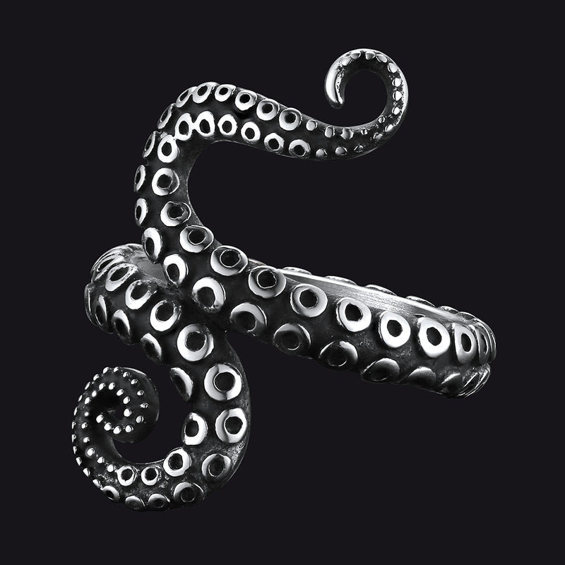 Punk Octopus Tentacle Ring for in Stainless Steel