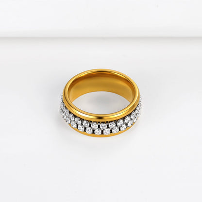 Cz Diamond Fidget Anxiety Band Ring for