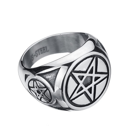 Triple Pentacle Guardian Ring