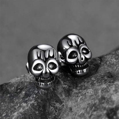 Gothic Skull Stud Earrings for Halloween Gift