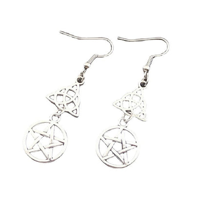 Trinity Shield Pentacle Earrings