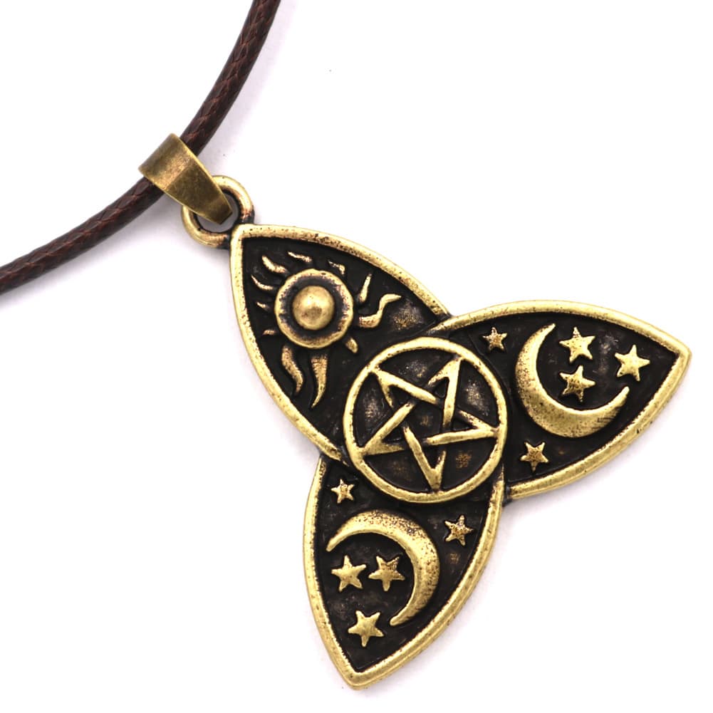 Triple Moon Goddess Protection Necklace