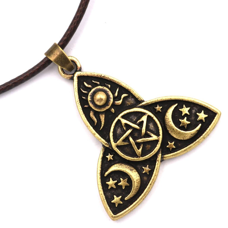 Triple Moon Goddess Protection Necklace