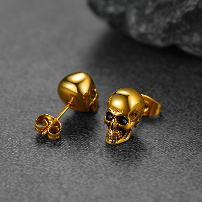 Gothic Punk Skull Stud Earrings for