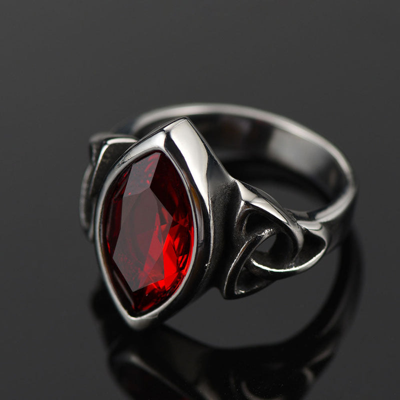 Flash Celtic Ruby Ring for in Stainless Steel