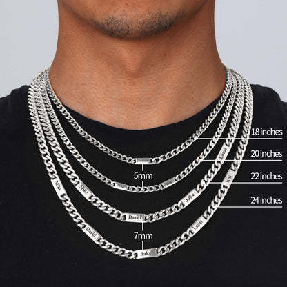 Customized Engraved Cuban Chain Name Link Necklace for