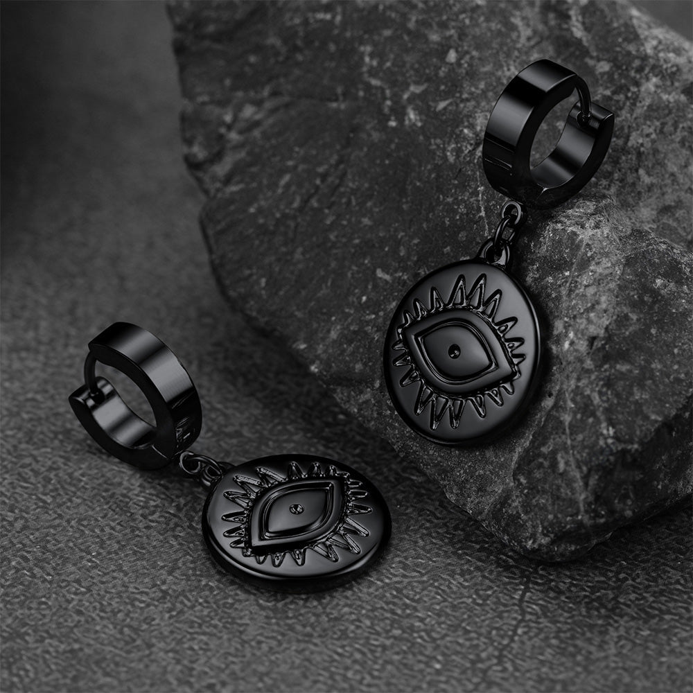 Evil Eye Hoop Dangle Earrings for