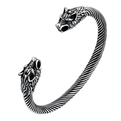 Viking Wolf Head Arm Ring Cuff Bracelet for