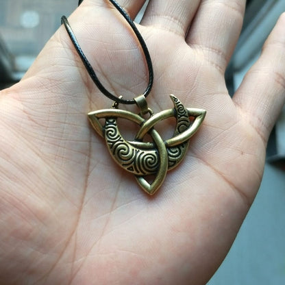 Sacred Spiral Moontriquetra Necklace