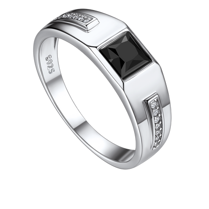 Minimalist Black Onyx Band Ring for