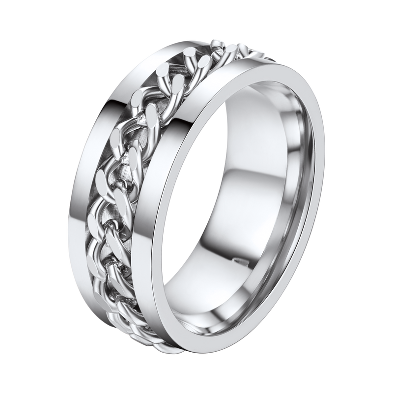 Cuban Chain Fidget Ring for Anxiety