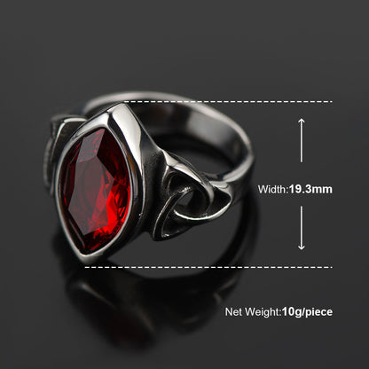 Flash Celtic Ruby Ring for in Stainless Steel
