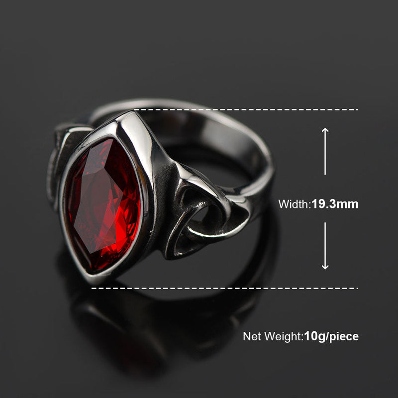 Flash Celtic Ruby Ring for in Stainless Steel