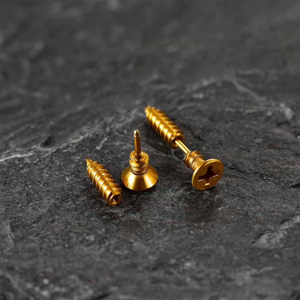 Screw Back Stud Earrings Set of 3 Pairs for