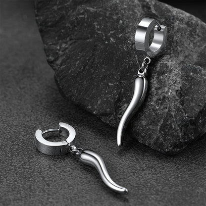 Cornicello Italian Horn Huggie Hoop Earrings for