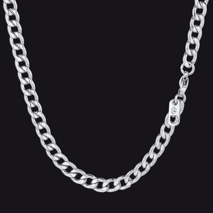 5mm Flat Curb Cuban Chain Link Necklace for