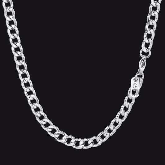 5mm Flat Curb Cuban Chain Link Necklace for
