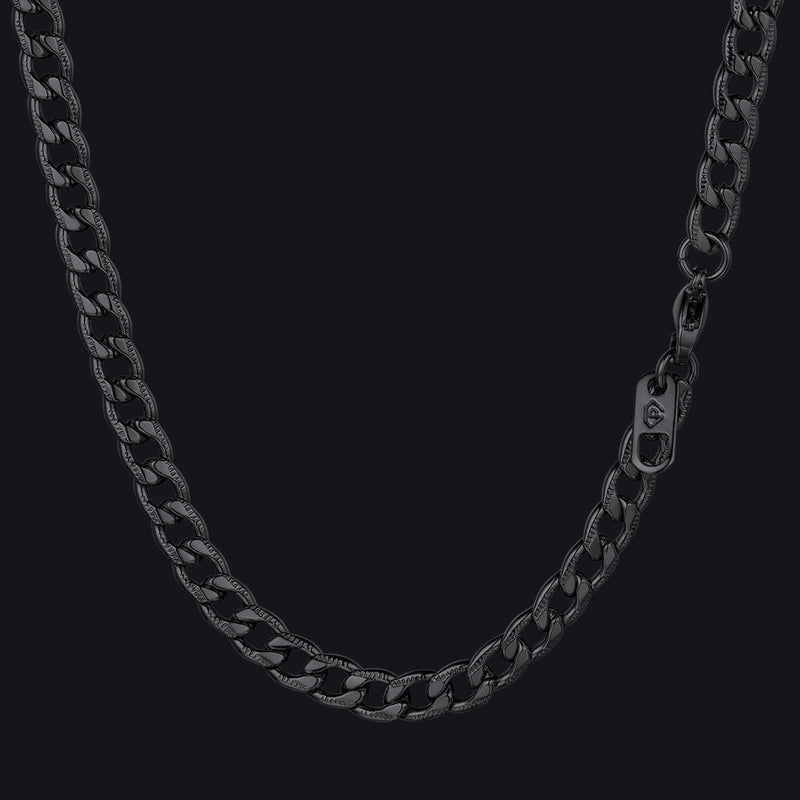 5mm Flat Curb Cuban Chain Link Necklace for