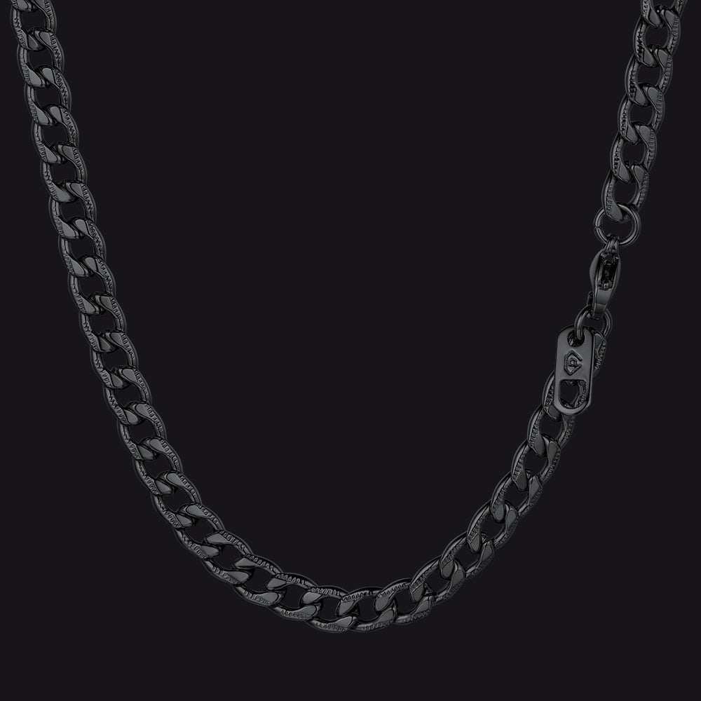 5mm Flat Curb Cuban Chain Link Necklace for