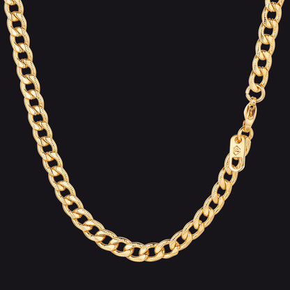 5mm Flat Curb Cuban Chain Link Necklace for