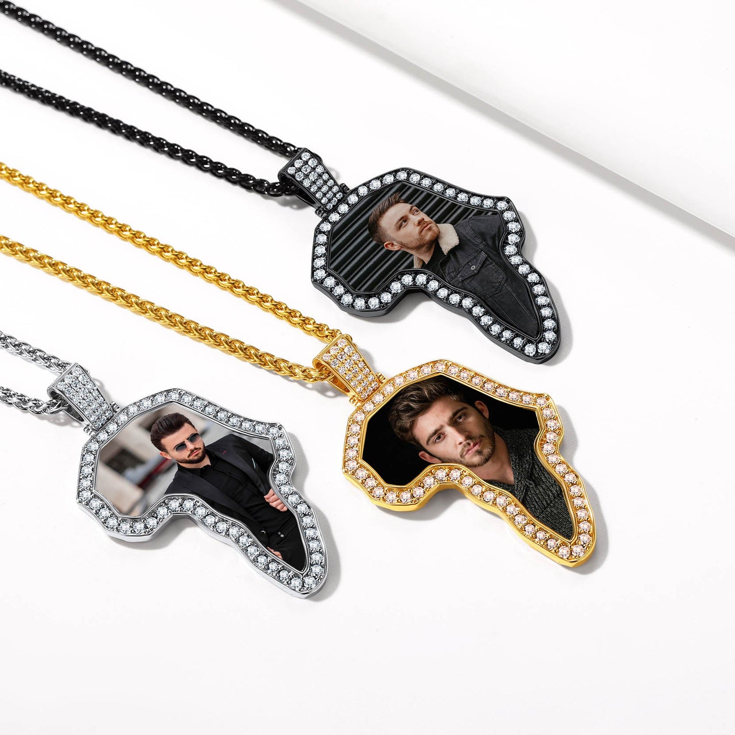 Customized African Map Photo Necklace With Picture for