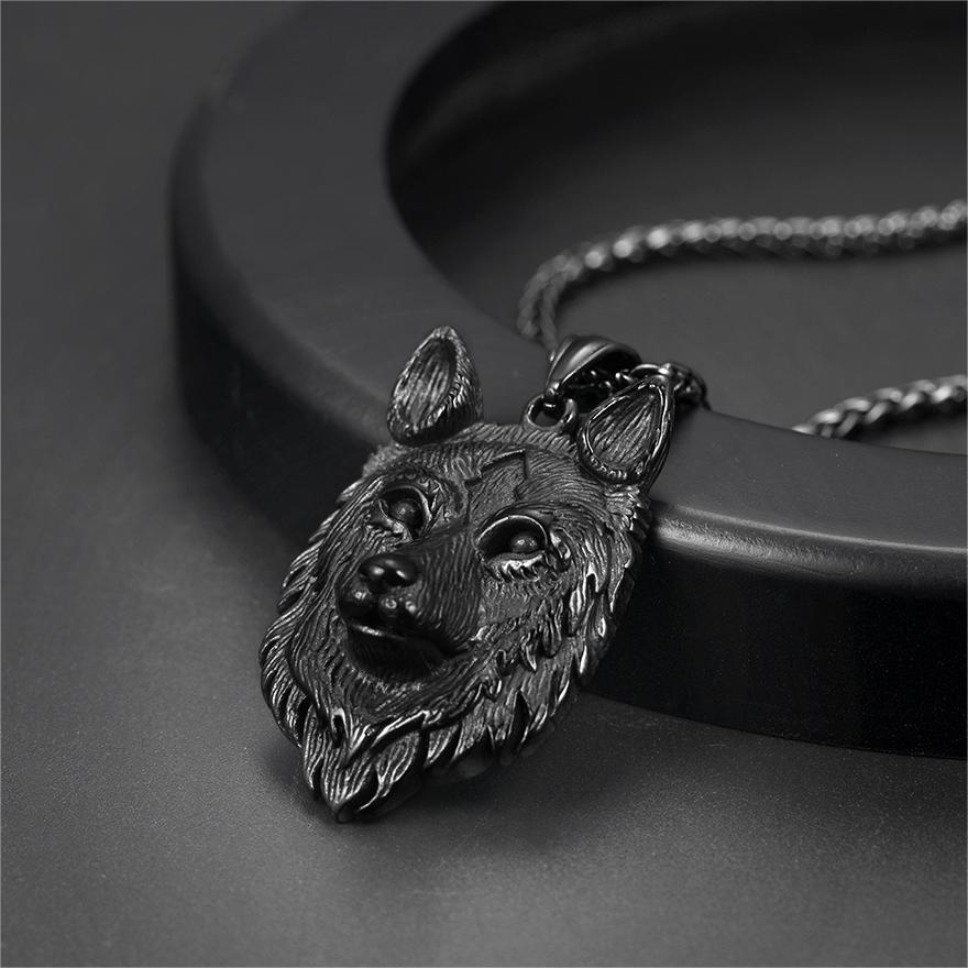 Viking Wild Wolf Pendant Necklace Norse Jewelry for