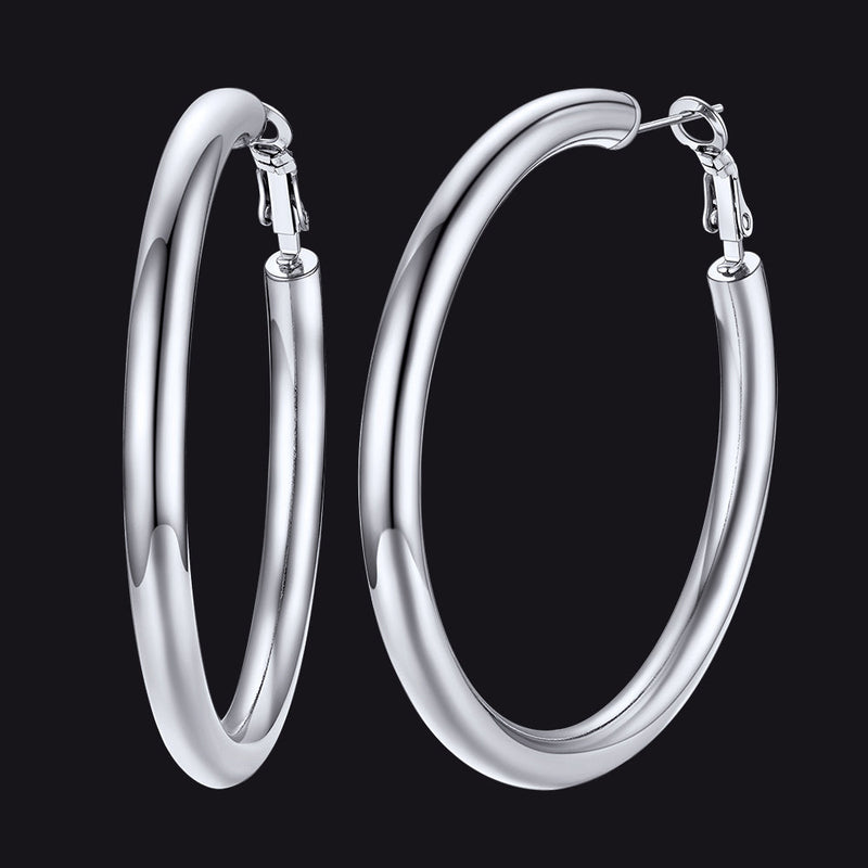 Chunky 5mm Hoop Earrings With Lobster Clasp for