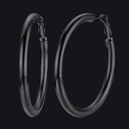 Chunky 5mm Hoop Earrings With Lobster Clasp for