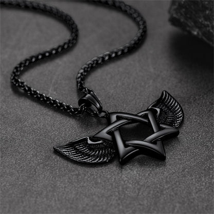 Flash Jewish Star of David Necklace With Wing for