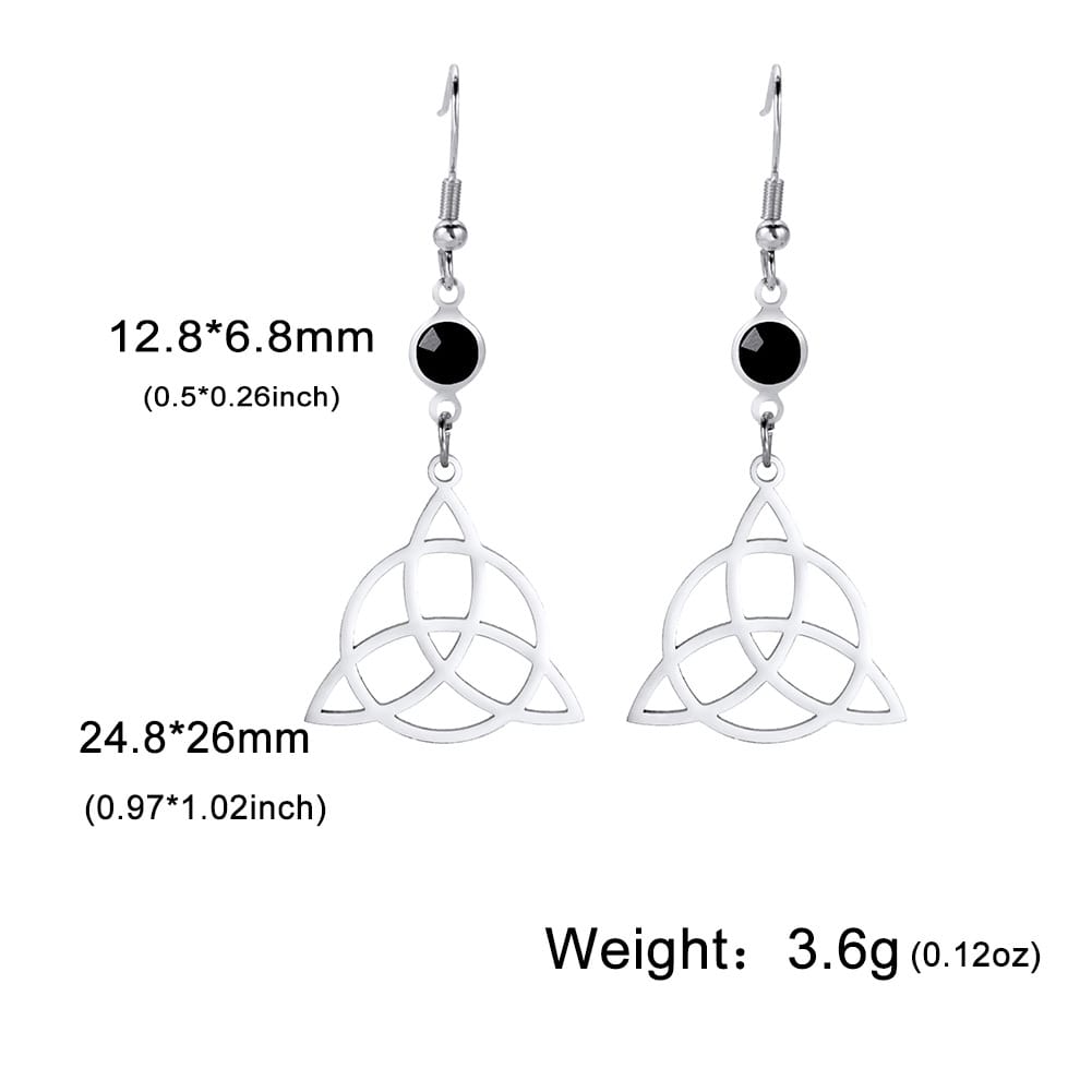 Mystical Triquetra Amulet Drop Earrings