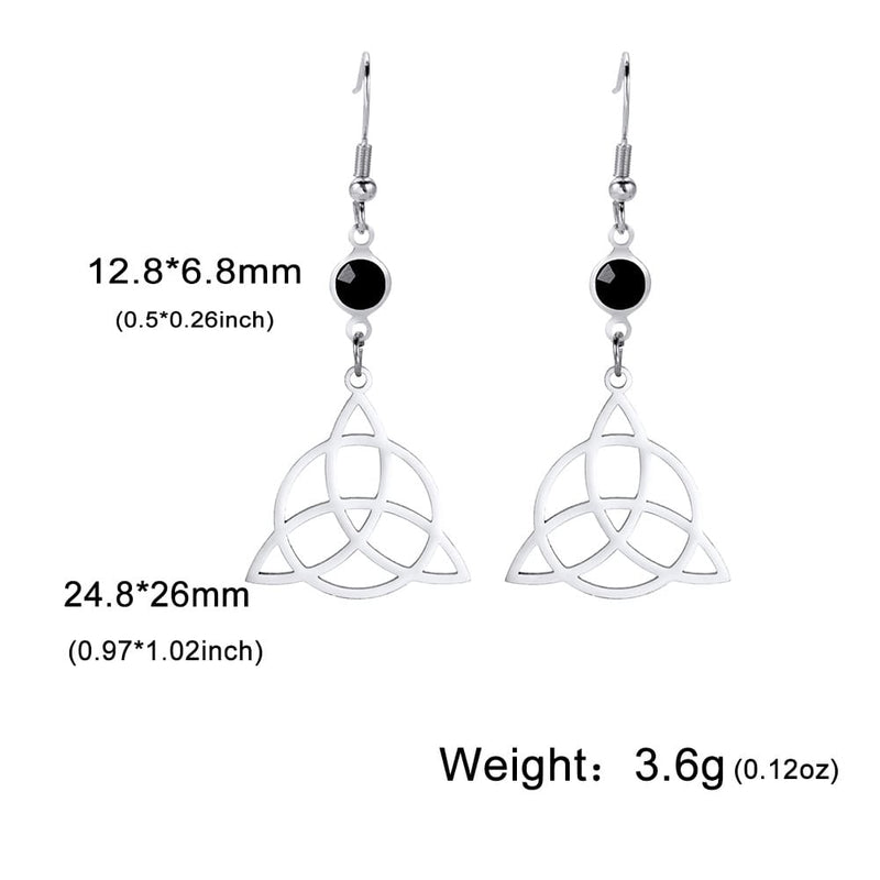 Mystical Triquetra Amulet Drop Earrings