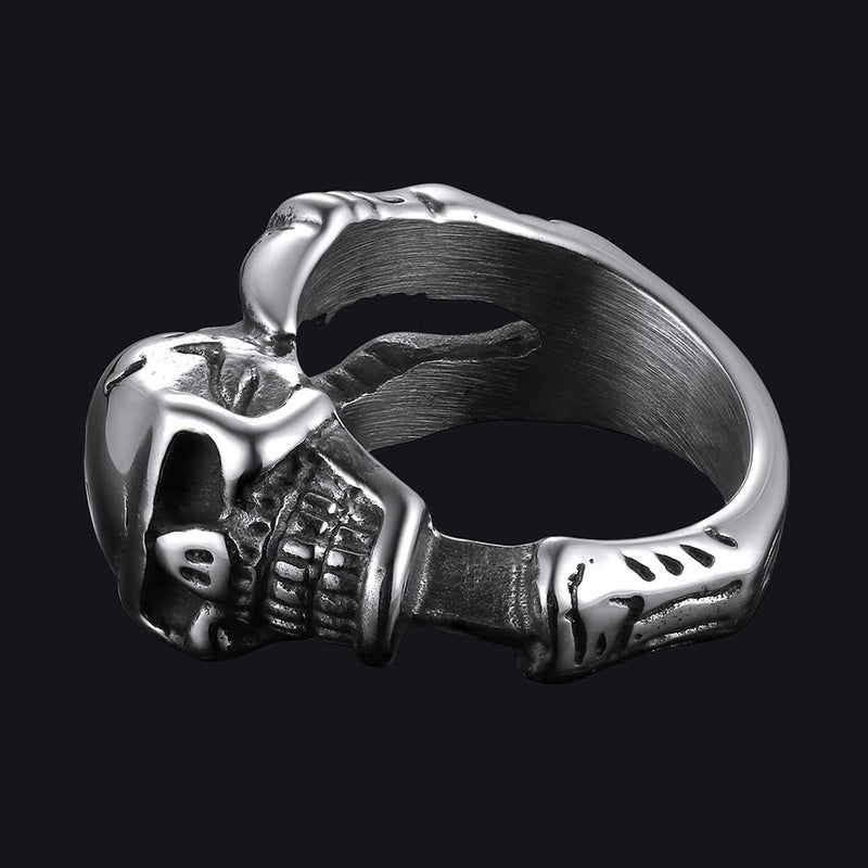 Faithheart Gothic Skull Ring Biker Ring for