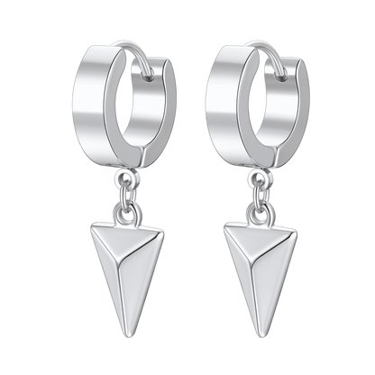 Flash Triangle Spike Dangle Hoop Earrings for