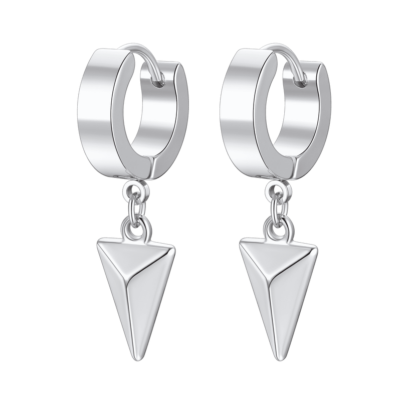 Flash Triangle Spike Dangle Hoop Earrings for