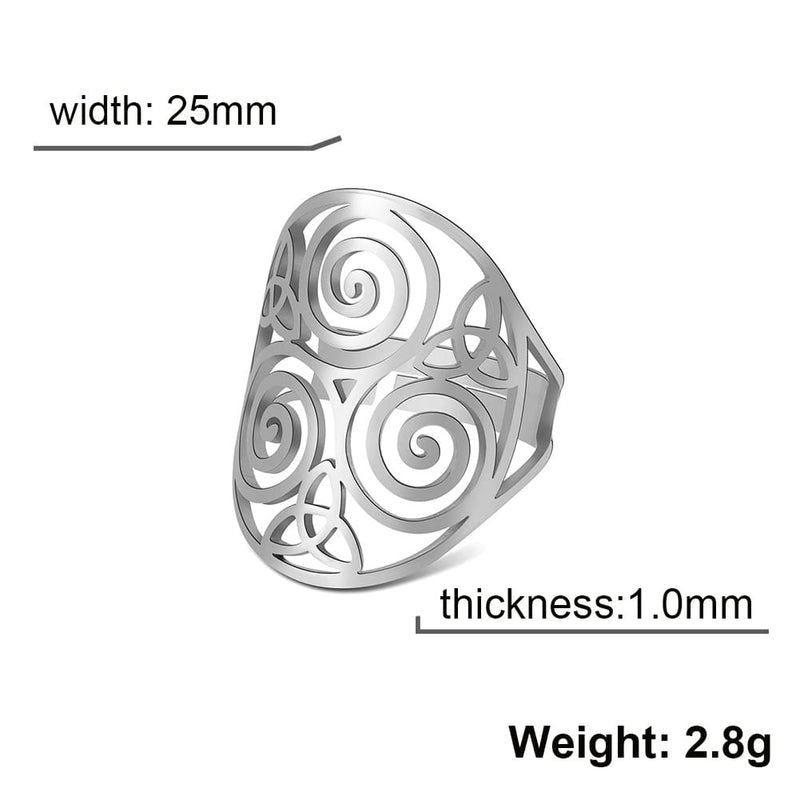 Sacred Trinity Triquetra & Triskele Ring