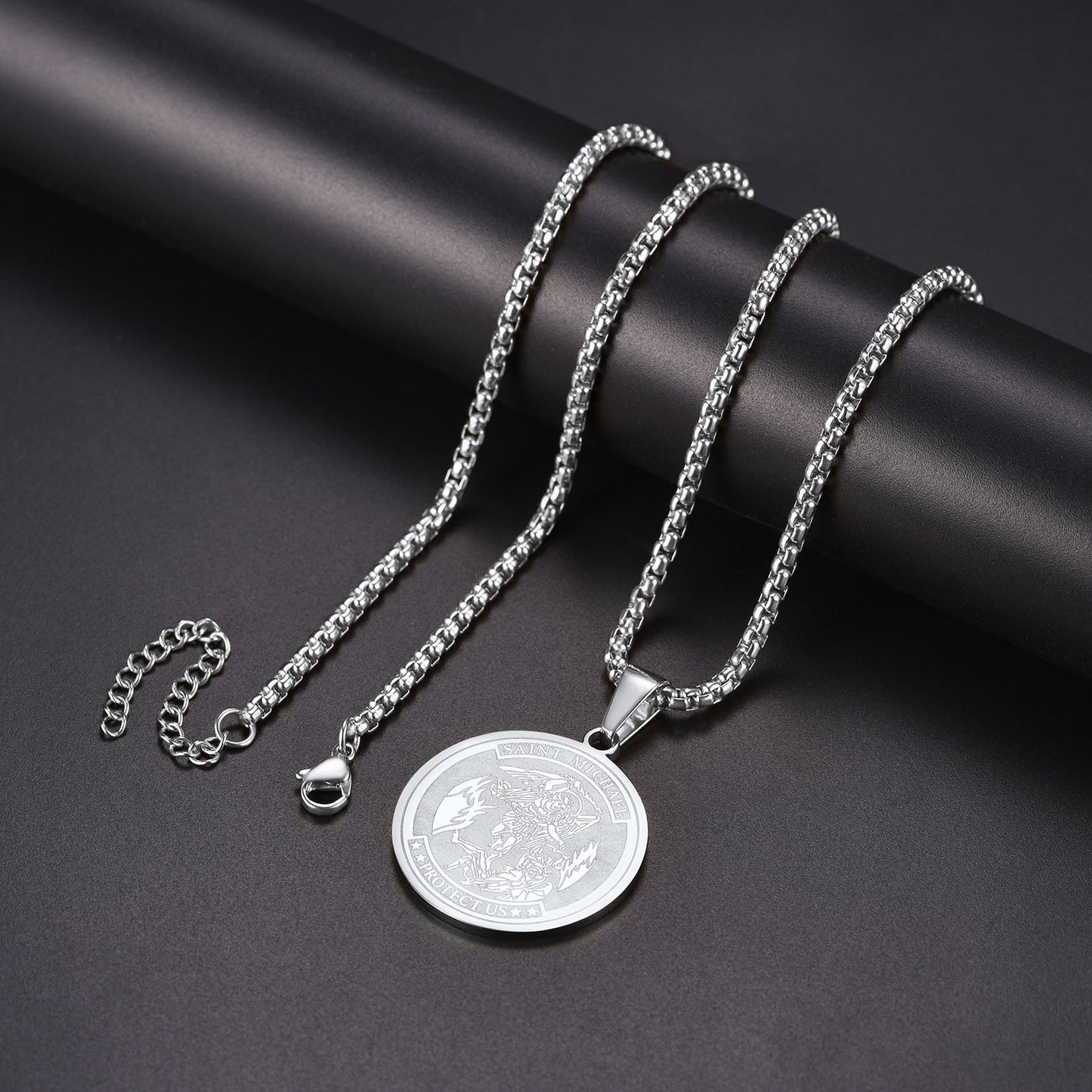St. Michael Coin Necklace Medal Protection Pendant