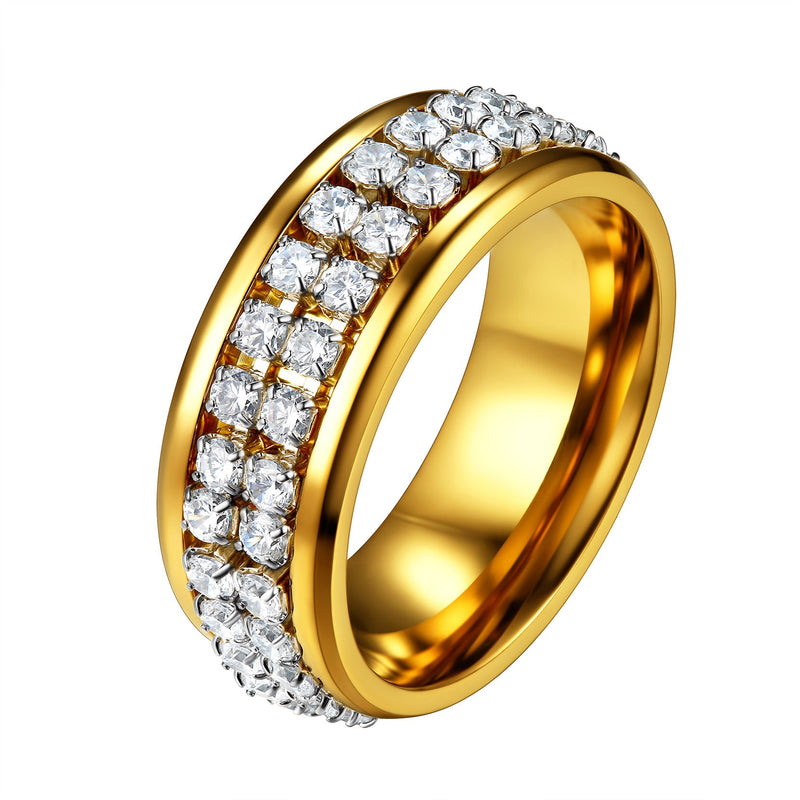 Cz Diamond Fidget Anxiety Band Ring for