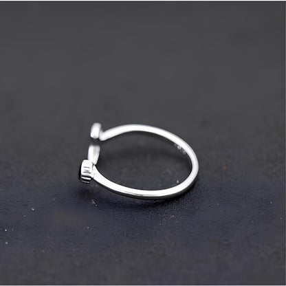 Midnight Crescent Charm Ring
